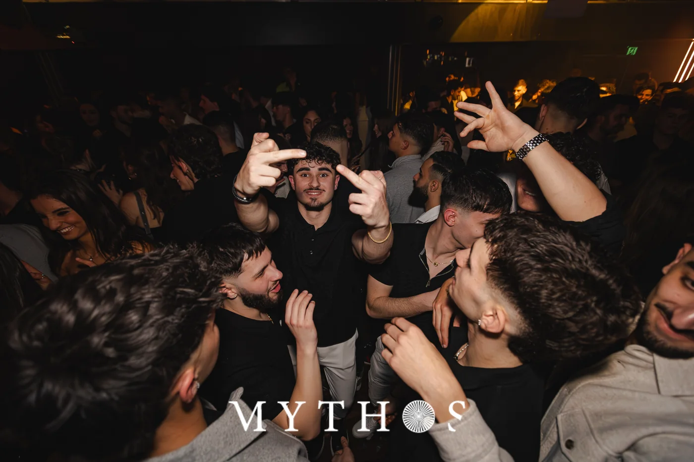 Crowd dancing at MYTHOS, AURA, 22 August 2025