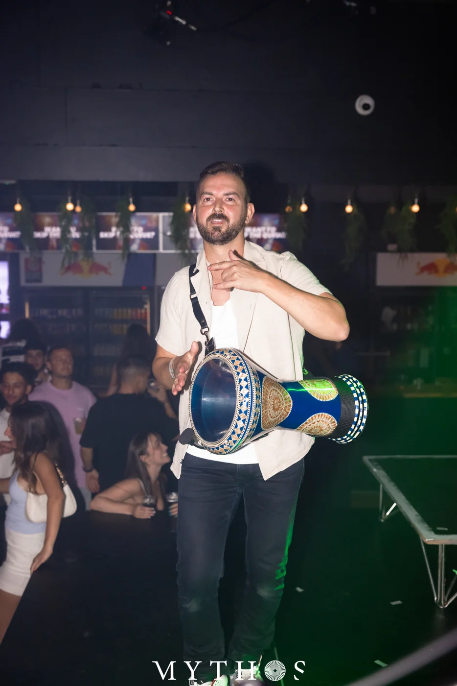 Live percussionist at MYTHOS, HOME THE VENUE, 19 December 2025