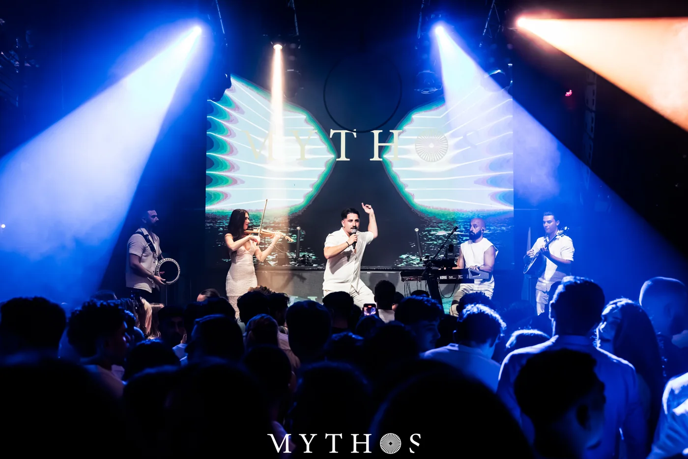Live performers and crowd at MYTHOS, HOME THE VENUE, 19 December 2025