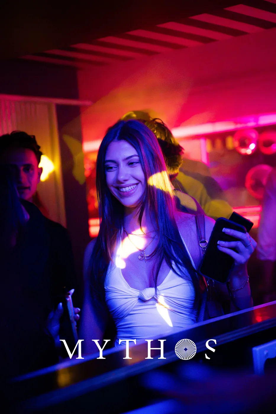 Guests under coloured lights at MYTHOS, PELICANO, 19 September 2026